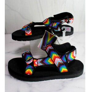 Unisex Pride Multicolor Sandals TakePride Size W9 M7 New No Box Pool Beach